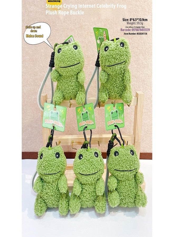 Zitokin Squeaky Frog Bag Charm for Backpacks, 4.6” Inch Stress-Relieving Frog Plush Keychain Wristlet Cute Bag Accessories Gift - Image 3